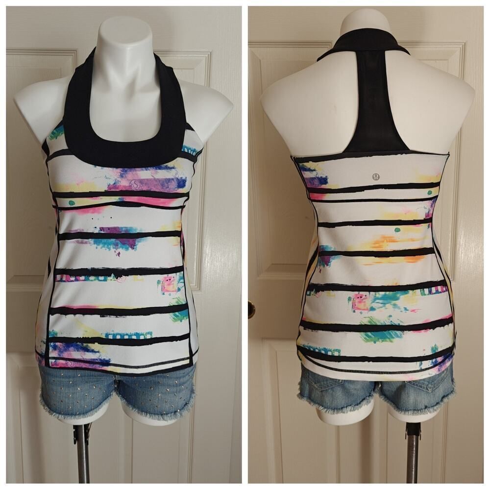 Lululemon Scoop Neck Tie Dye Striped Tank sz 8